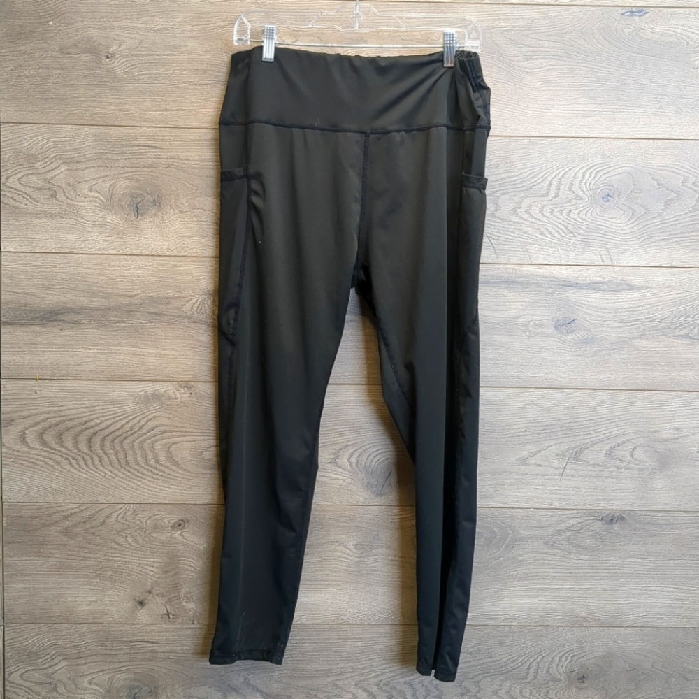 No Brand Stretchy Black Athletic Leggings Womens Plus Size 3X *fits smaller*